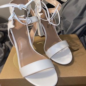 Brand new white heels, wore one time. ✨